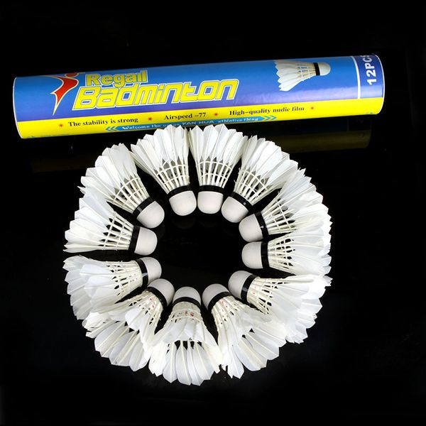 high speed durable badminton shuttlecock 12pcs professional match training badminton ball white teal feather shuttlecocks l094
high speed durable badminton shuttlecock 12pcs professional match training badminton ball white teal feather shuttlecocks l094