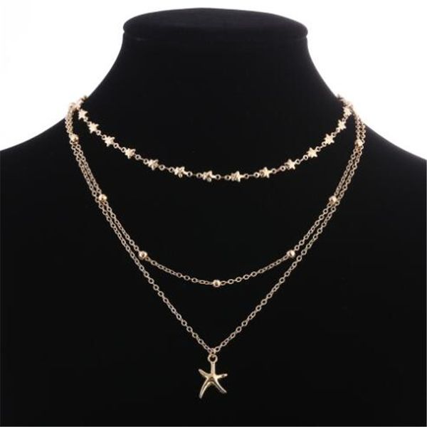 wkoud bohemian starfish pendant chokers necklaces multi layer pentagram snake chain necklace collar for women jewelry, Silver
wkoud bohemian starfish pendant chokers necklaces multi layer pentagram snake chain necklace collar for women jewelry, Silver
