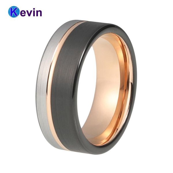 mens womens wedding band tungsten carbide ring black rose gold with offset groove and brush finish j190714, Slivery;golden
mens womens wedding band tungsten carbide ring black rose gold with offset groove and brush finish j190714, Slivery;golden