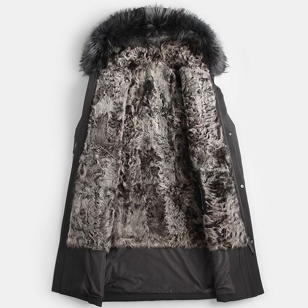 men's leather & faux lamb coat winter natural jacket men real raccoon fur collar warm parkas plus size jackets casaco yy978, Black
men's leather & faux lamb coat winter natural jacket men real raccoon fur collar warm parkas plus size jackets casaco yy978, Black