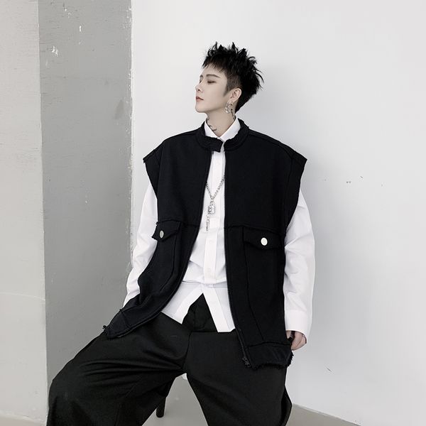 2020 new men loose sleeveless jacket outerwear male women streetwear hip hop vintage fashion spring vest coat waistcoat overcoat, Black;white
2020 new men loose sleeveless jacket outerwear male women streetwear hip hop vintage fashion spring vest coat waistcoat overcoat, Black;white