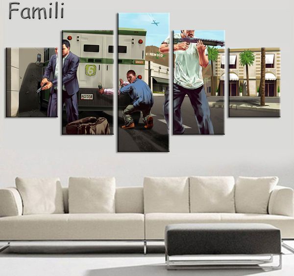 5pieces frameless wall picture for room canvas painting gta poster prints christmas pictures decoration wall
5pieces frameless wall picture for room canvas painting gta poster prints christmas pictures decoration wall
