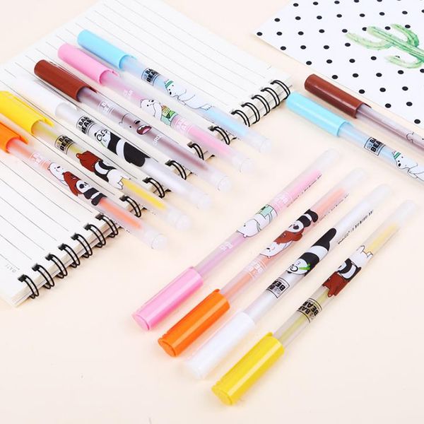 6 pcs/set cartoon three bears bare bear panda erasable gel pens 0.38mm black blue ink signature pen gift korean stationery
6 pcs/set cartoon three bears bare bear panda erasable gel pens 0.38mm black blue ink signature pen gift korean stationery