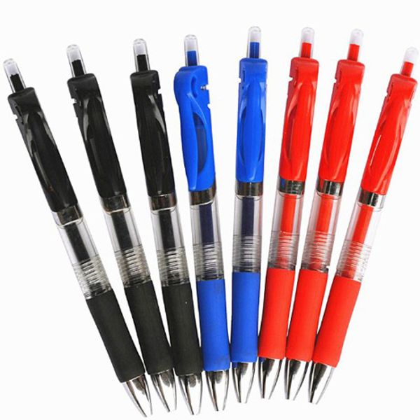 0.5mm Press Gel Pen Bullet Red/blue/black Ink Bullet Nose Pen Replace Ink Office School Stationery Roller Pen