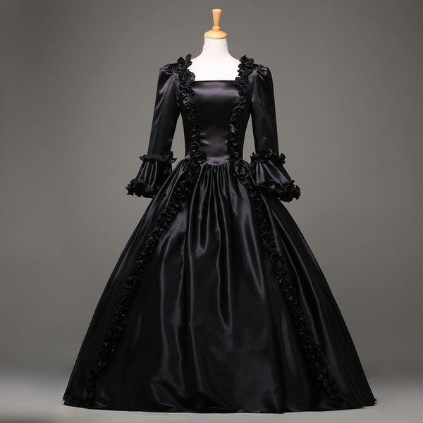 black gothic victorian dress period renaissance rococo belle prom gowns theatre clothing costume dresses plus size, Black;gray
black gothic victorian dress period renaissance rococo belle prom gowns theatre clothing costume dresses plus size, Black;gray
