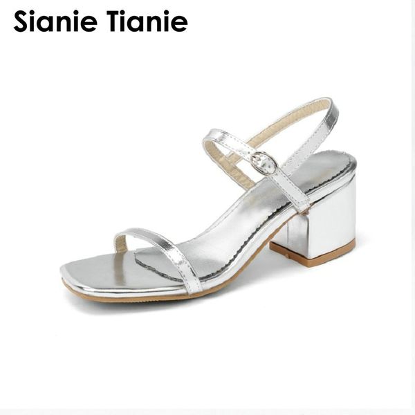 sianie tianie 2020 summer silver golden open toe woman sandals buckle strap chunky high heels classic womens sandals gladiators, Black
sianie tianie 2020 summer silver golden open toe woman sandals buckle strap chunky high heels classic womens sandals gladiators, Black