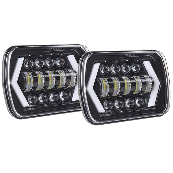2pcs 7x6 inch halo led headlights, 5x7 inch square led headlamp with-arrow angel eyes drl turn signal light replaces h6054 h5054
2pcs 7x6 inch halo led headlights, 5x7 inch square led headlamp with-arrow angel eyes drl turn signal light replaces h6054 h5054
