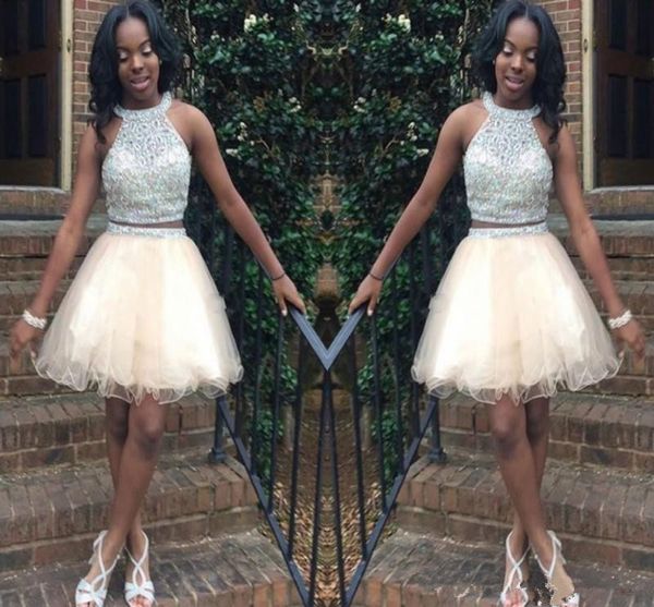 new fashion two pieces homecoming dresses halter beading open back short party gowns champagne skirt cocktail formal dresses 121, Black
new fashion two pieces homecoming dresses halter beading open back short party gowns champagne skirt cocktail formal dresses 121, Black
