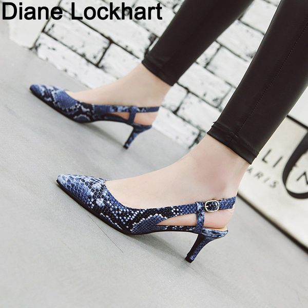 2019 spring women shoes pumps snake print high heels shoes elegant mid heeled pointed toe slingbacks wedding party, Black
2019 spring women shoes pumps snake print high heels shoes elegant mid heeled pointed toe slingbacks wedding party, Black