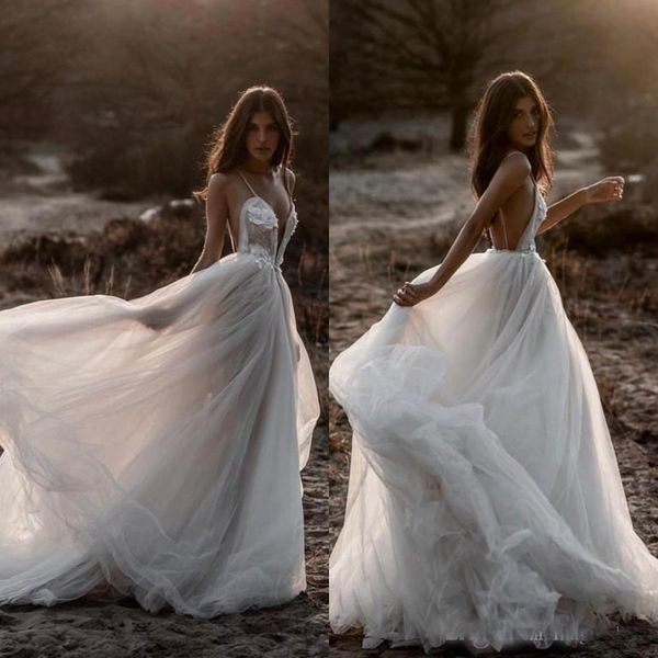 2019 New Beach Bohemian Wedding Dresses Spaghetti Backless Lace Tulle Plus Size A Line Bridal Gowns Vestido De Novia Cheap
2019 New Beach Bohemian Wedding Dresses Spaghetti Backless Lace Tulle Plus Size A Line Bridal Gowns Vestido De Novia Cheap