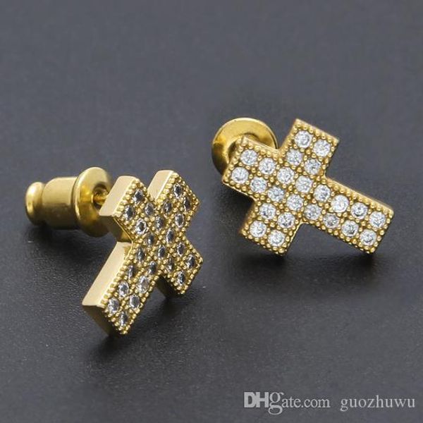 new designer 18k gold plated mens blingbling diamond cross stud earrings mens womens hip hop earring studs iced out jewelry for women men, Golden;silver
new designer 18k gold plated mens blingbling diamond cross stud earrings mens womens hip hop earring studs iced out jewelry for women men, Golden;silver