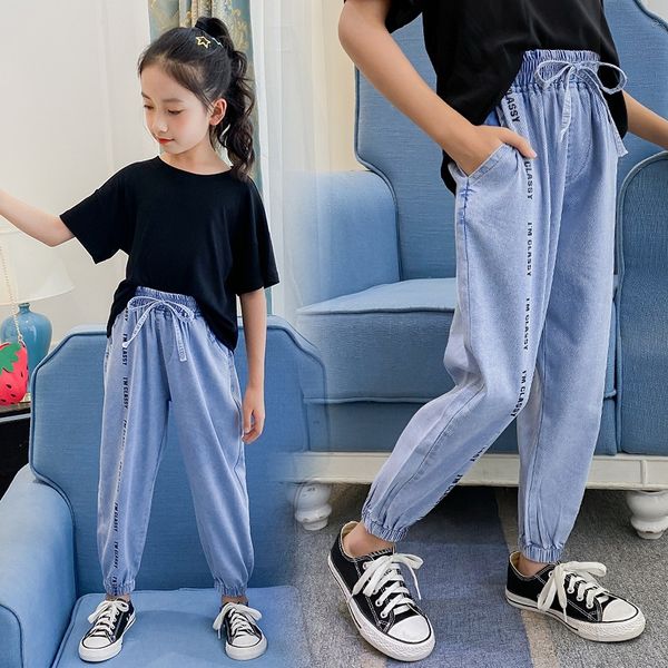 girls tencel jeans sports anti-mosquito 2020 children's letter anti-mosquito pants medium and large children thin sports pants, Blue
girls tencel jeans sports anti-mosquito 2020 children's letter anti-mosquito pants medium and large children thin sports pants, Blue