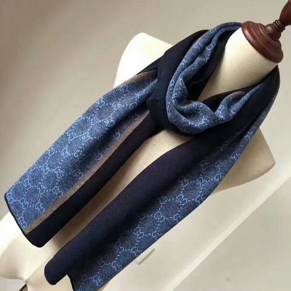 2018 fashion cashmere scarves for man scarf female 180x32cm shawl head scarf for ladies without box r00e, Blue;gray