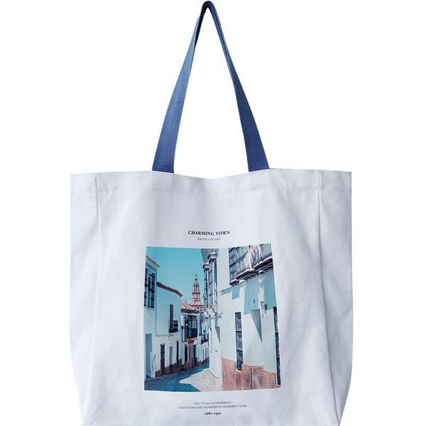 ougger canvas shoulder bags large white literary style printing landscape shopping handbags sports travel bags zipper pouch
ougger canvas shoulder bags large white literary style printing landscape shopping handbags sports travel bags zipper pouch