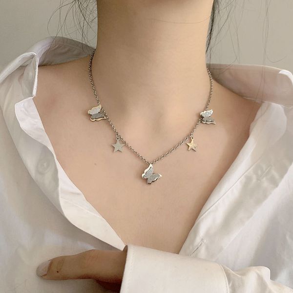 fashion new titanium steel butterfly necklace female ins personality wild temperament clavicle chain jewelry sale, Silver
fashion new titanium steel butterfly necklace female ins personality wild temperament clavicle chain jewelry sale, Silver