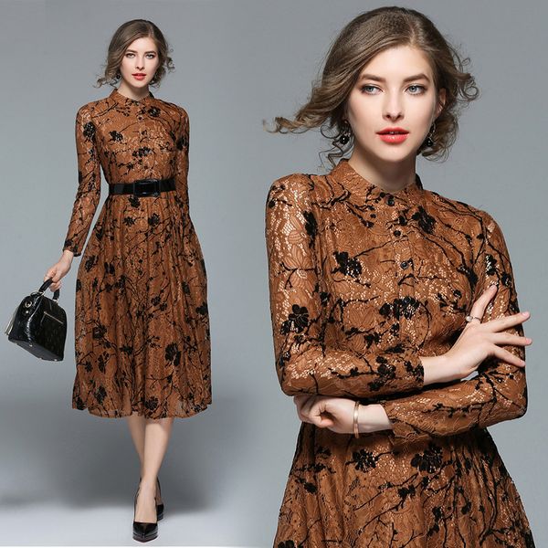 elegant lace long sleeve slim tunic midi dress vintage office party fashion beach dress 2019 spring clothing caramel, Black;gray
elegant lace long sleeve slim tunic midi dress vintage office party fashion beach dress 2019 spring clothing caramel, Black;gray
