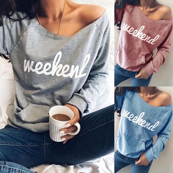 wear shirt women's english letter printing strapless long sleeves sweater om8732. t shirts, Gray;blue
wear shirt women's english letter printing strapless long sleeves sweater om8732. t shirts, Gray;blue