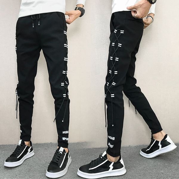 casual pants men's slim fashion solid color drawstring joggers pants men streetwear wild hip-hop trousers mens track, Black
casual pants men's slim fashion solid color drawstring joggers pants men streetwear wild hip-hop trousers mens track, Black