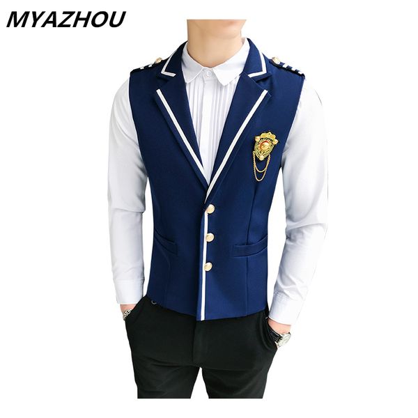 new men's stand collar solid color vest large size gilet homme single-breasted slim business formal suit vest chaleco hombre, Black;white
new men's stand collar solid color vest large size gilet homme single-breasted slim business formal suit vest chaleco hombre, Black;white