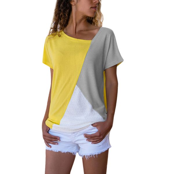 womens casual splice o-neck short sleeve patchwork color daily tee blouse shirt tuniki damskie, White
womens casual splice o-neck short sleeve patchwork color daily tee blouse shirt tuniki damskie, White
