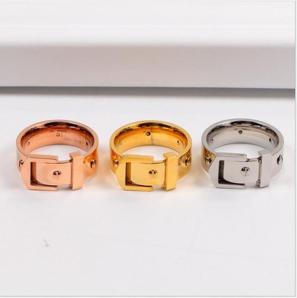 korean version of the rivet ring classic european and american fashion mesh belt buckle titanium steel ring couple jewelry, Silver
korean version of the rivet ring classic european and american fashion mesh belt buckle titanium steel ring couple jewelry, Silver