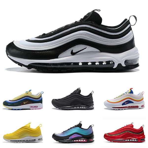 air max 97 mens running shoes mschf x inri jesus undefeated undftd olive triple black 97s team red men women sports sneakers 36-45