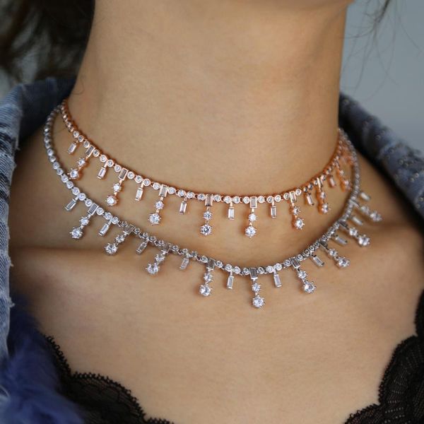 choker statement wedding tennis choker necklace with baguette cz paved flower charm necklace jewelry for wedding, Golden;silver
choker statement wedding tennis choker necklace with baguette cz paved flower charm necklace jewelry for wedding, Golden;silver