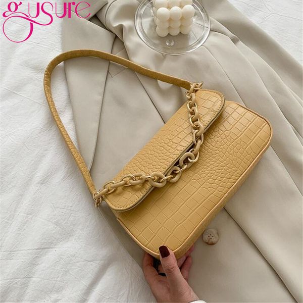 gusure women crocodile pattern shoulder bag simple style short chain strap shoulder ladies clutch pure color pu handbag purse
gusure women crocodile pattern shoulder bag simple style short chain strap shoulder ladies clutch pure color pu handbag purse