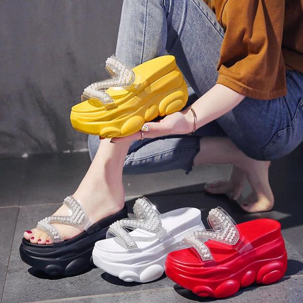 the lazy half drag women to wear outside new in summer 2020 girl's heart pearl water drill thick bottom sandals, Black
the lazy half drag women to wear outside new in summer 2020 girl's heart pearl water drill thick bottom sandals, Black