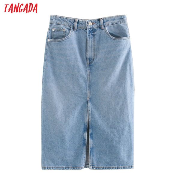 tangada 2020 women solid blue denim skirt vintage front open summer female elegant chic skirts 3l31, Black
tangada 2020 women solid blue denim skirt vintage front open summer female elegant chic skirts 3l31, Black