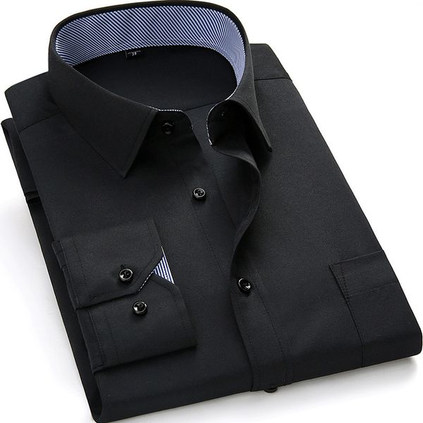 men's regular-fit long sleeve casual black dress shirt brand formal business fashion blusa social shirt large 4xl men, White;black
men's regular-fit long sleeve casual black dress shirt brand formal business fashion blusa social shirt large 4xl men, White;black