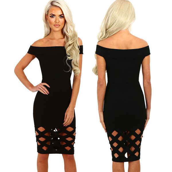 fashion ladies summer bandage bodycon sleeveless off shoulder hollow out solid pencil knee length dress, Black;gray
fashion ladies summer bandage bodycon sleeveless off shoulder hollow out solid pencil knee length dress, Black;gray