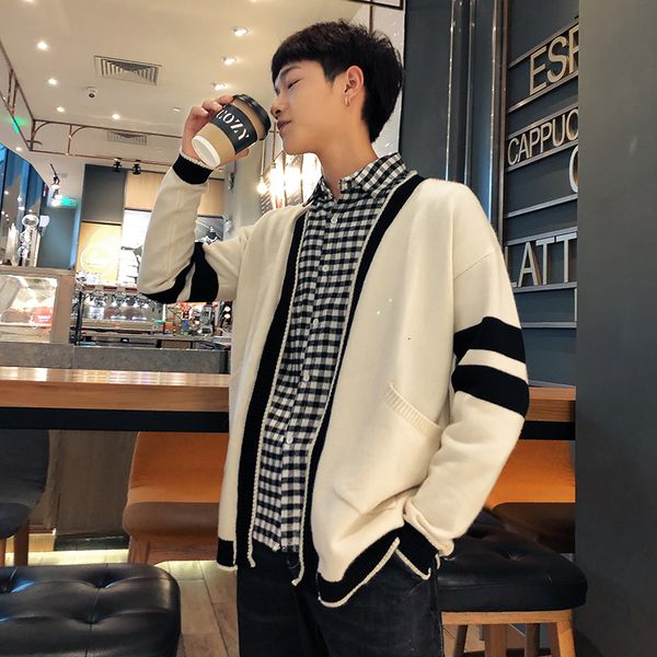 winter new sweater men fashion contrast color casual v-neck sweater jacket man streetwear wild warm cardigan male clothes -2xl, White;black
winter new sweater men fashion contrast color casual v-neck sweater jacket man streetwear wild warm cardigan male clothes -2xl, White;black
