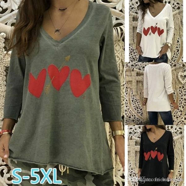 женщины любовь v-образный вырез весна tshirts лето сыпучие повседневный длинные тис длинными рукавами tops, White
женщины любовь v-образный вырез весна tshirts лето сыпучие повседневный длинные тис длинными рукавами tops, White