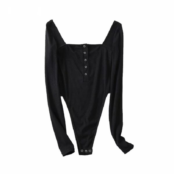 women rompers bodysuit jumpsuit long sleeve solid summer, Black;white
women rompers bodysuit jumpsuit long sleeve solid summer, Black;white