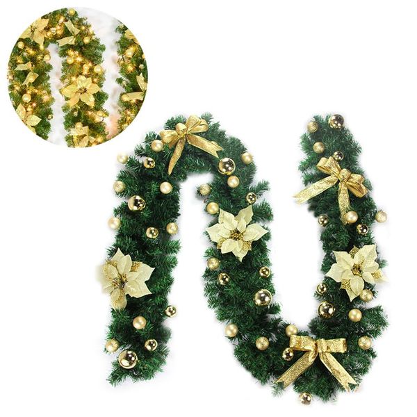 2019 new 2.7m christmas garland fireplace stairs gold baubles flowers xmas tree decor
2019 new 2.7m christmas garland fireplace stairs gold baubles flowers xmas tree decor