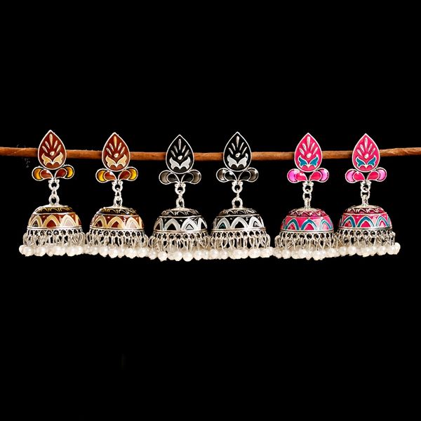 anqi jhumki women's lotus carved earrings boho vintage bird cage white beads tassel earring jewelry pendientes mujer, Silver
anqi jhumki women's lotus carved earrings boho vintage bird cage white beads tassel earring jewelry pendientes mujer, Silver