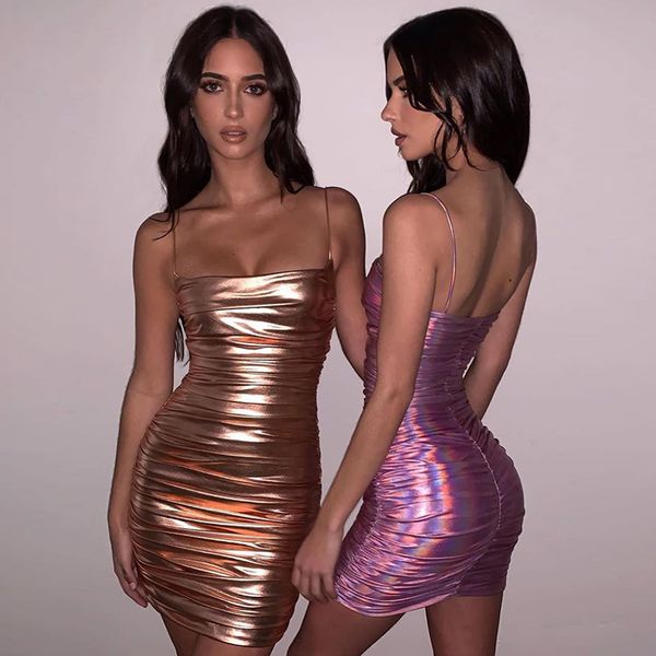 metallic slip dress women gold dress backless strap laser slim temperament solid color night club dresses pink vestidos, White;black
metallic slip dress women gold dress backless strap laser slim temperament solid color night club dresses pink vestidos, White;black