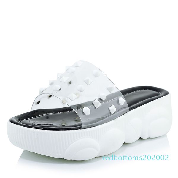 jk summer 2019 studded casual slippers women open toe footwear transparent pvc platform shoes slides girl mules shoes woman r02, Black
jk summer 2019 studded casual slippers women open toe footwear transparent pvc platform shoes slides girl mules shoes woman r02, Black