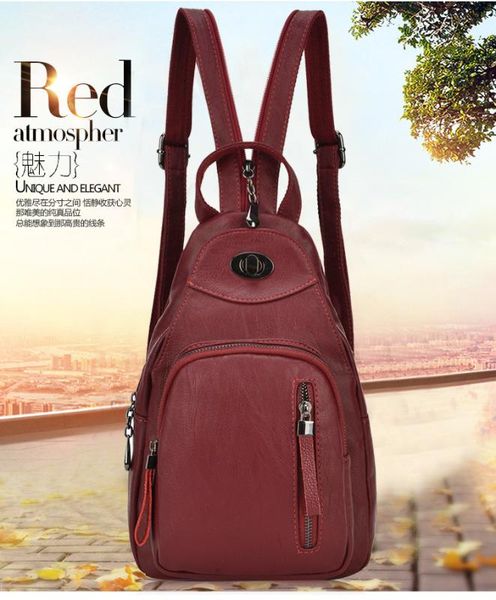 bag women's 2020 new backpack multi-function chest bag middle-aged women's