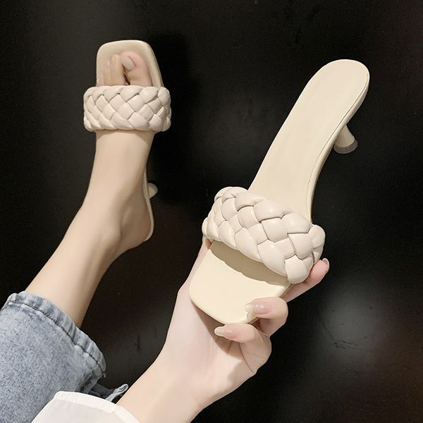 dropshipping new weave women slippers square toe leather sandals thin high heels shoes woman outdoor slides, Black
dropshipping new weave women slippers square toe leather sandals thin high heels shoes woman outdoor slides, Black