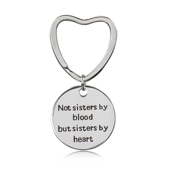 1pcs friends keychain not sisters by blood but sisters by heart engraved pendant key chain friendship accessories jewelry gift, Silver
1pcs friends keychain not sisters by blood but sisters by heart engraved pendant key chain friendship accessories jewelry gift, Silver