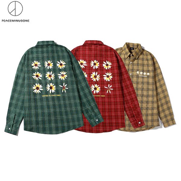 peaceminusone small daisy front back printed plaid shirts fragment harajuku men women red yellow green shirts, White;black
peaceminusone small daisy front back printed plaid shirts fragment harajuku men women red yellow green shirts, White;black