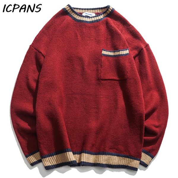 icpans mens sweaater pullovers o neck striped front pocket loose japanese style hip hop streetwear pullover 2019 autumn spring, White;black
icpans mens sweaater pullovers o neck striped front pocket loose japanese style hip hop streetwear pullover 2019 autumn spring, White;black