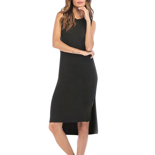 2018 dress female new fashion women ladies summer round neck sleeveless split dress knee-length vestidos robe, Black;gray
2018 dress female new fashion women ladies summer round neck sleeveless split dress knee-length vestidos robe, Black;gray
