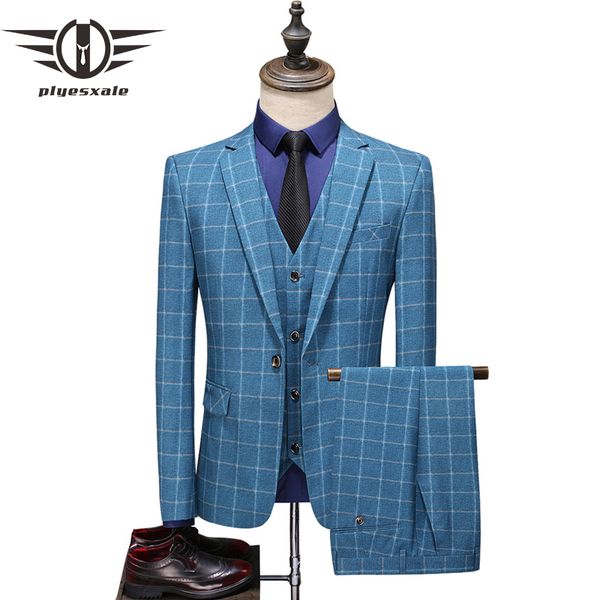plyesxale blue plaid suit for men 2020 new spring autumn formal wedding suits men costume mariage homme check male suit q867, White;black
plyesxale blue plaid suit for men 2020 new spring autumn formal wedding suits men costume mariage homme check male suit q867, White;black