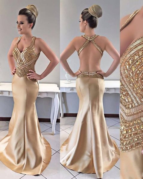 shoulder straps satin sweep train major beaded gold mermaid gold evening dresses with open back vestido festa longo hy4211, Black;red
shoulder straps satin sweep train major beaded gold mermaid gold evening dresses with open back vestido festa longo hy4211, Black;red