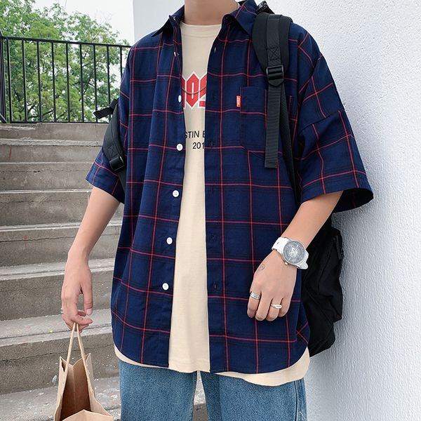 2019 fashion mens shirts casual plaid shirt large sizes blue green purple -5xl man's short sleeve shirt, White;black
2019 fashion mens shirts casual plaid shirt large sizes blue green purple -5xl man's short sleeve shirt, White;black