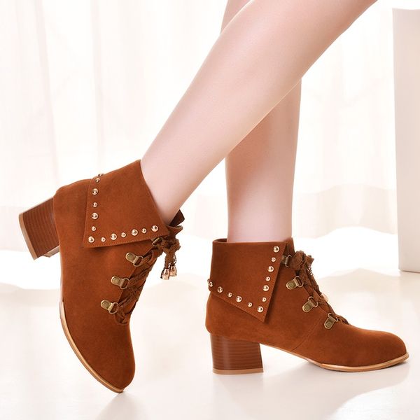 flock solid color boot women's lace lace-up ankle bare boots square heel casual short tube simple booties zapatos de mujer#37, Black
flock solid color boot women's lace lace-up ankle bare boots square heel casual short tube simple booties zapatos de mujer#37, Black