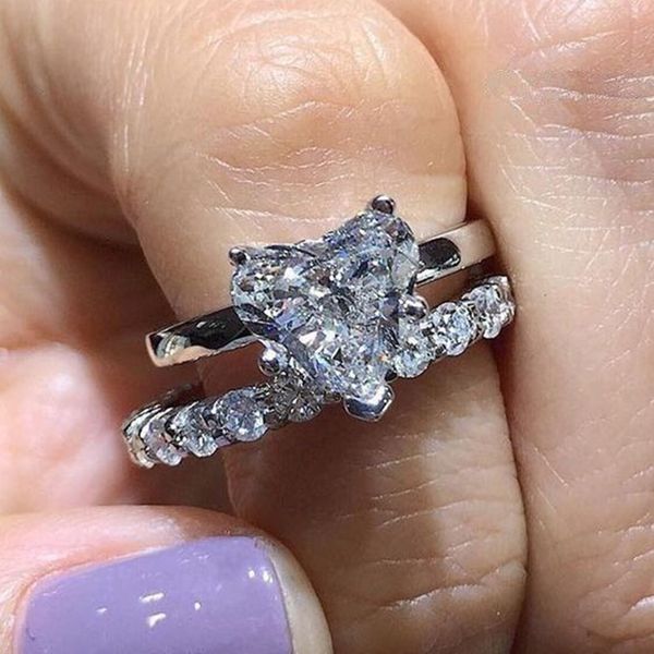 2020 new fashion crystal heart shaped wedding double-deck rings for women's zircon engagement rings glamour jewelry accessories, Slivery;golden
2020 new fashion crystal heart shaped wedding double-deck rings for women's zircon engagement rings glamour jewelry accessories, Slivery;golden
